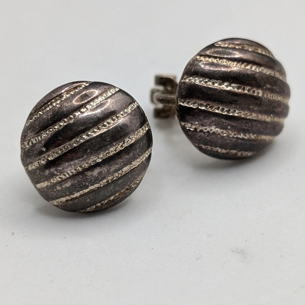Vintage button clip on earrings